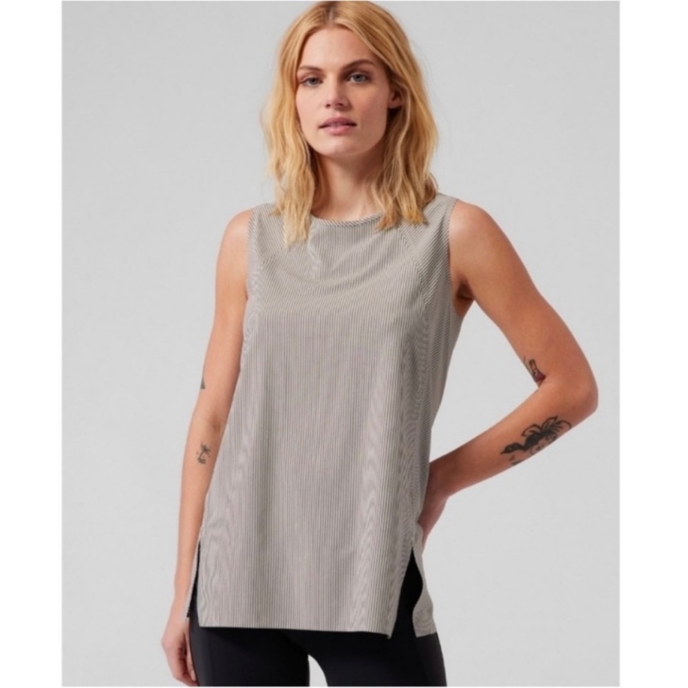 Athleta Blue and White Tank Top. Size XS